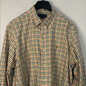Ralph Lauren Men Blue/Orange/Green Checkered Polo Classic Fit Shirt XL/TG